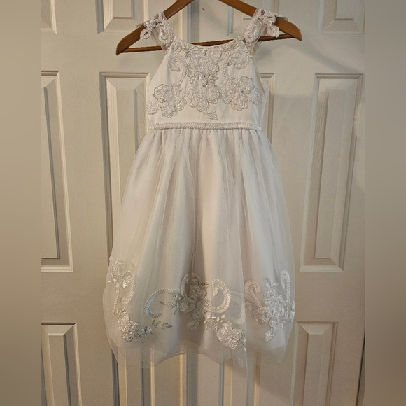 American Princess White & Lilac Ruffle-Accent Sweater & Plaid Younger Girls Dress main image 1